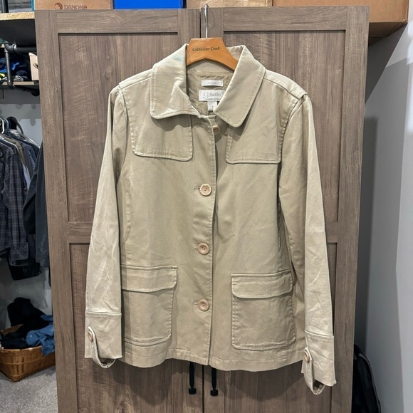 CJ Banks Jackets & Blazers - CJ Banks Crop Trench Coat size X (14W) Beige